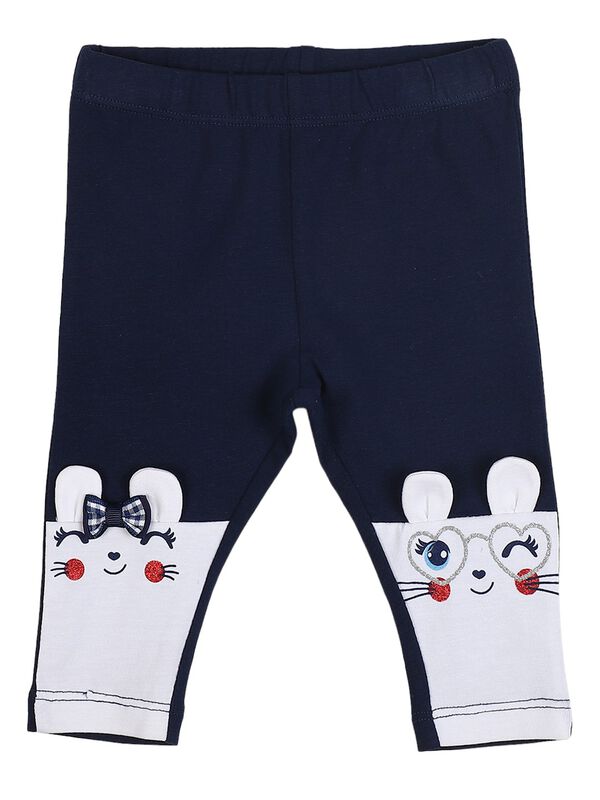 Girls Medium Blue Printed Legging image number 0
